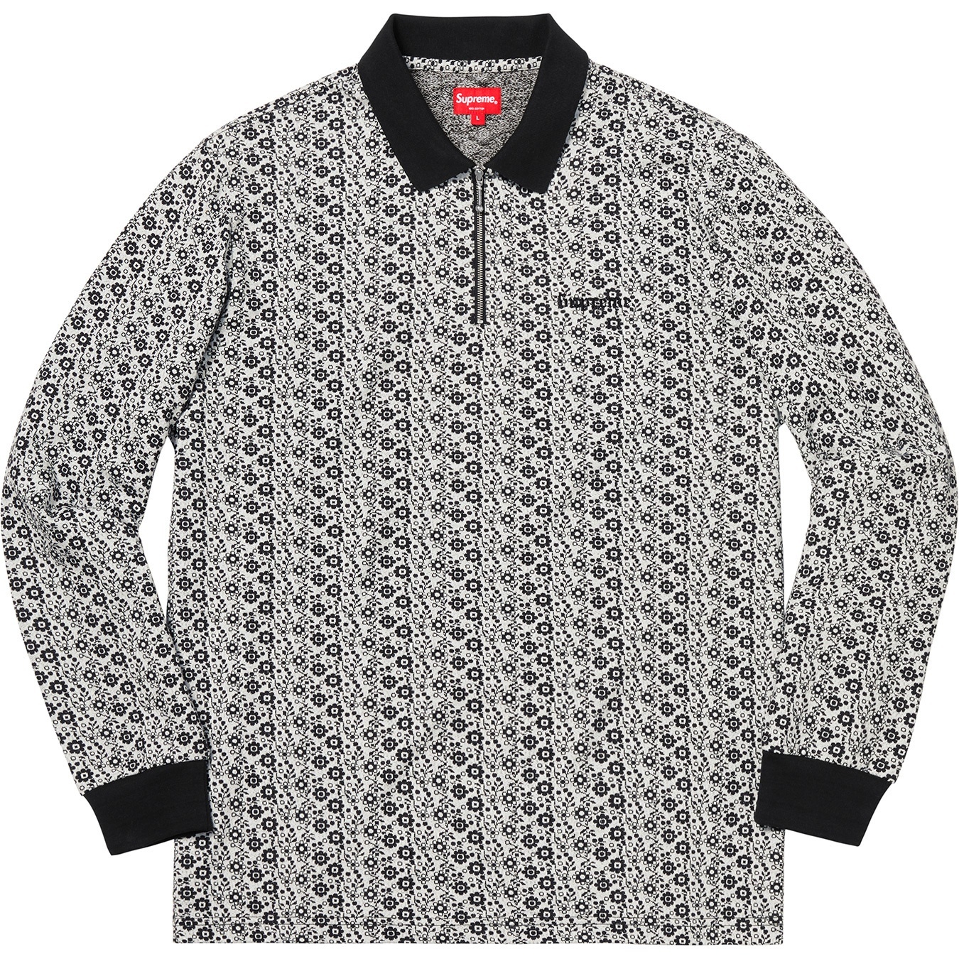 Floral Jacquard Zip L/S Polo view 5